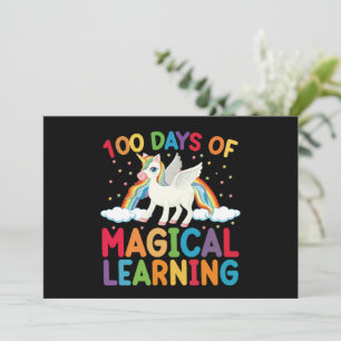 100 Days Of Magical Learning School Unicorn Girls  Invitation