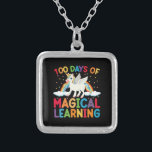 100 Days Of Magical Learning School Unicorn Girls  Silver Plated Necklace<br><div class="desc">100th Day of School Unicorn Girls 100 Days of School T-Shirt</div>