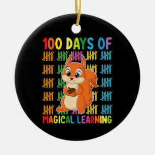 100 Days Of Magical Learning Squirrel School Ceramic Ornament