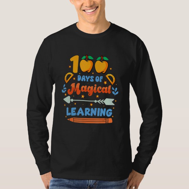100 Days Of Magical Learning  Student Teacher T-Shirt (Front)