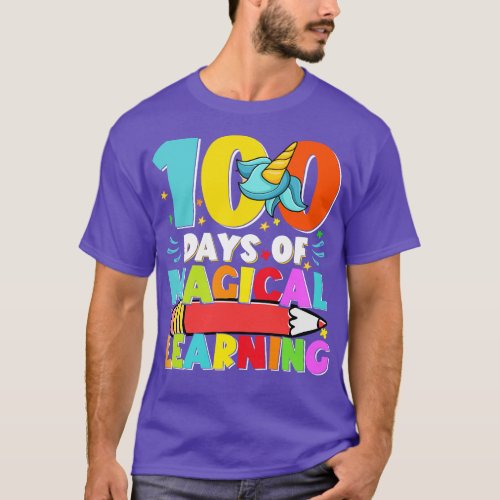 100 days of magical learning unicorn lover gift T_Shirt