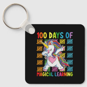 100 Days Of Magical Learning Unicorn School Keychain
