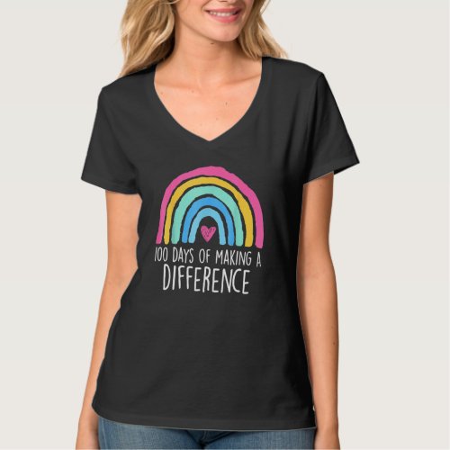 100 Days Of Making A Difference 100th Day Of Schoo T_Shirt