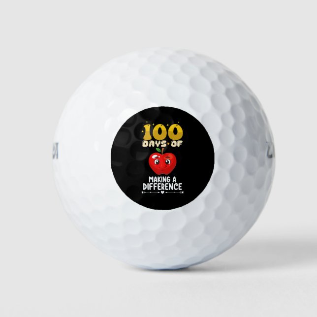 100 Days Of Making A Difference Apple Golf Balls (Front)
