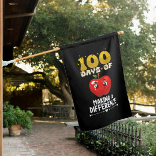 100 Days Of Making A Difference Apple House Flag