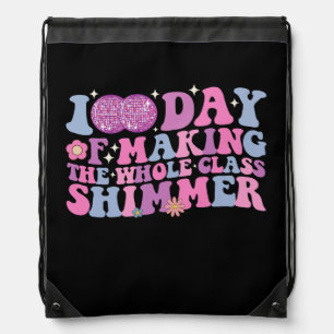 100 Days Of Making The Whole Class Shimmer Disco Drawstring Bag