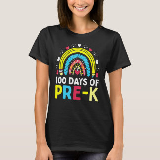 100 Days Of Pre K Happy 100th Day Of School Teache T-Shirt