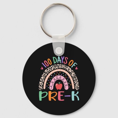 100 Days Of Pre K Teacher Kids 100th Day Of School Keychain