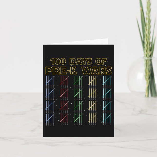 100 Days Of Pre-k Wars 100th Day Of School Card (Front)