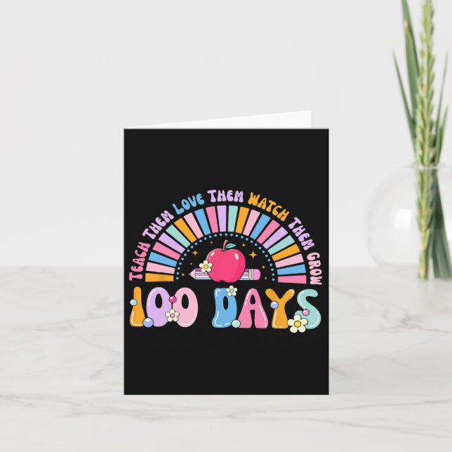 100 Days Of Preschool Pencil 100th Day Of School R Card (Front)