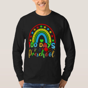 100 Days of Preschool Teacher  100 Days Smarter Ra T-Shirt