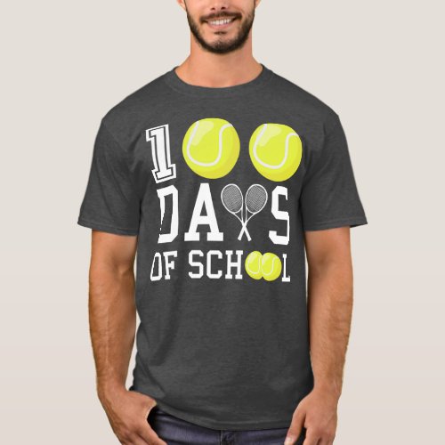 100 days of school 100 days smarter funny tennis r T_Shirt