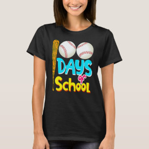 100 Days Of School 100th Day Baseball Teacher Stud T-Shirt