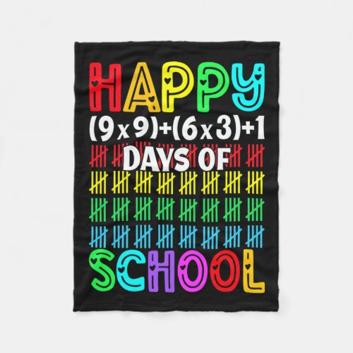 100 Days Of School 100th Math Equation Kids Teache Fleece Blanket