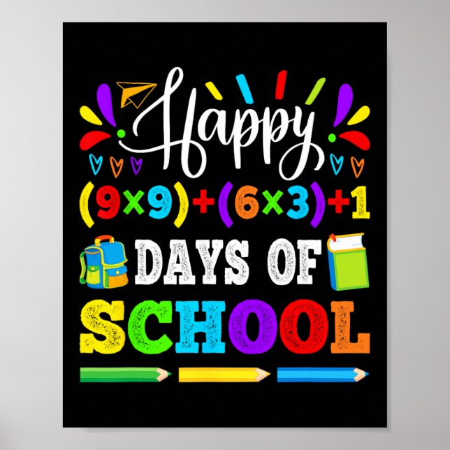 100 Days Of School 100th Math Equation Teacher Kid Poster (Front)