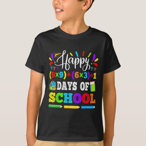 100 Days Of School 100th Math Equation Teacher Kid T_Shirt