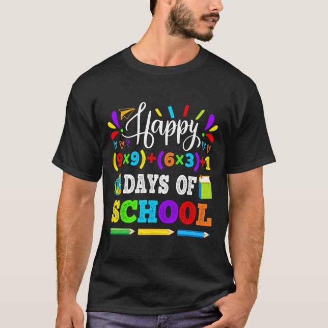 100 Days Of School 100th Math Equation Teacher Kid T-Shirt (Front)