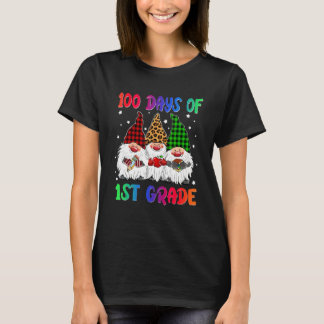 100 Days Of School 1st Grade Gnome Costume Women M T-Shirt