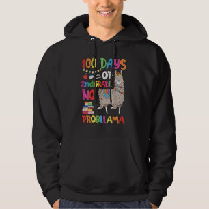 100 Days Of School 2nd Grade No Probllama Llama St Hoodie