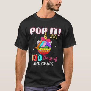 100 Days Of School 3Rd Grade Unicorn Fidget 100Th T-Shirt