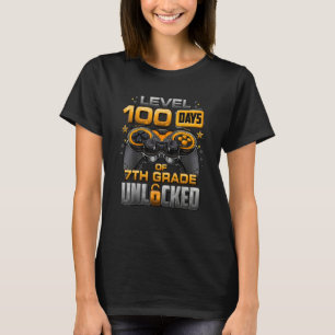 100 Days Of School 7th Grade Level Unlocked Video  T-Shirt