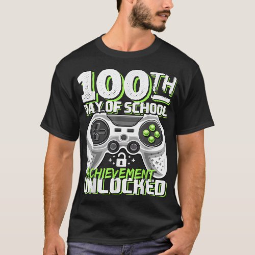 100 Days of School Achievement Unlocked Video Game T_Shirt