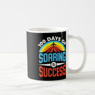 100 Days Of School Airplane Soaring To Success Coffee Mug