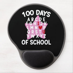 100 Days Of School Alphabet 100th Day Teacher  Gel Mouse Pad