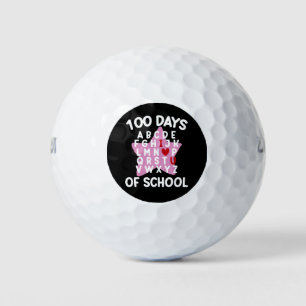 100 Days Of School Alphabet 100th Day Teacher Golf Balls