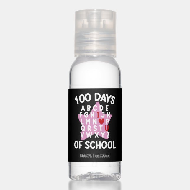 100 Days Of School Alphabet 100th Day Teacher  Hand Sanitizer (Front)