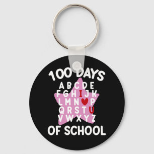 100 Days Of School Alphabet 100th Day Teacher Keychain