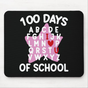 100 Days Of School Alphabet 100th Day Teacher  Mouse Pad