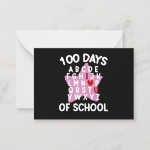 100 Days Of School Alphabet 100th Day Teacher  Note Card