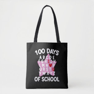 100 Days Of School Alphabet 100th Day Teacher  Tote Bag