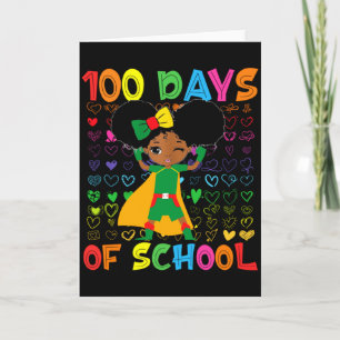 100 Days Of School And Black History Month African Card