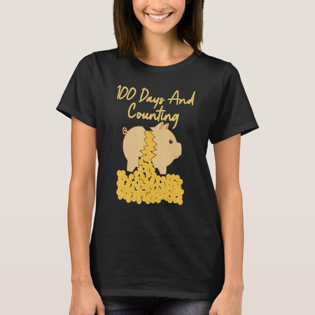 100 Days of School and Counting for Little Girls a T-Shirt (Front)
