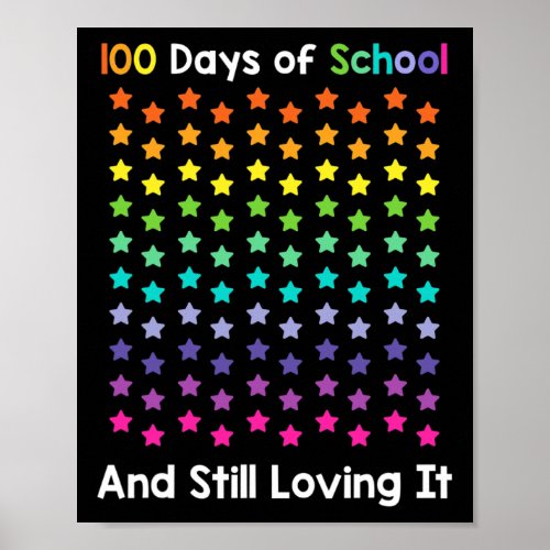 100 Days Of School And Still Loving It Happy 100th Poster