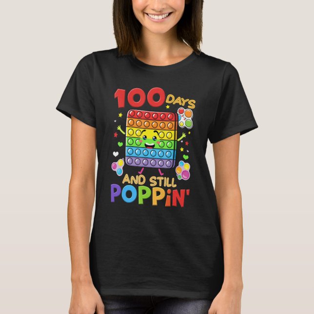100 Days Of School And Still Poppin 100th Day Kids T-Shirt (Front)