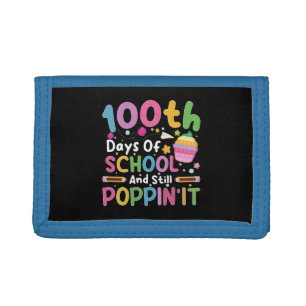 100 Days Of School And Still Poppin' Girl Tri-fold Wallet
