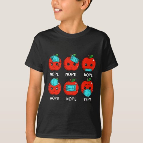 100 Days Of School Apple Face Mask Teacher Quarant T_Shirt