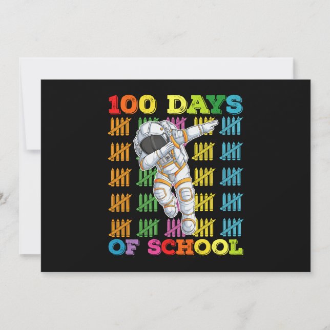100 Days Of School Astronaut Teacher Invitation