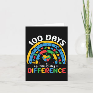 100 Days Of School Autism Awareness 100th Day Card