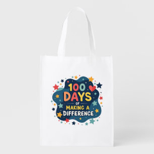 100 Days Of School Autism Awareness Grocery Bag