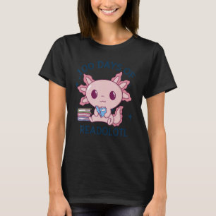 100 Days Of School Axolotl Book Reading Bookworm B T-Shirt