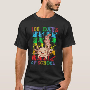 100 Days of School Axolotl Boys Girls 100th Day Sc T-Shirt