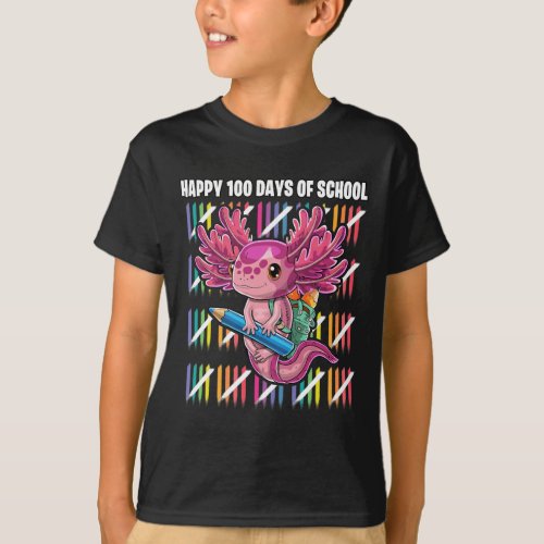 100 Days Of School Axolotl Kindergarten Costume Ki T_Shirt