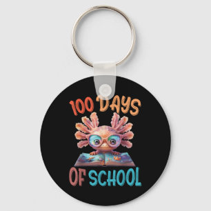 100 Days Of School Axolotl Sea 100th Day Of Keychain
