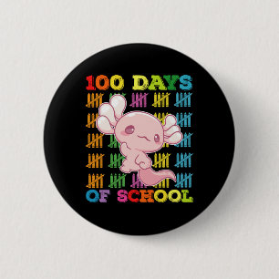100 Days Of School Axolotl Teacher Button
