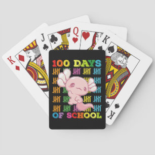 100 Days Of School Axolotl Teacher Poker Cards