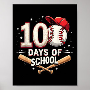 100 Days Of School Baseball 100th Day Of School Poster